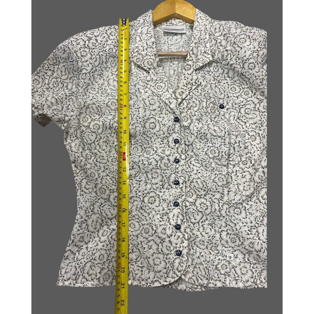 Liz Claiborne Collection Vintage Floral Skirt Set Cream Black 2 Piece Size 6 - Picture 11 of 13